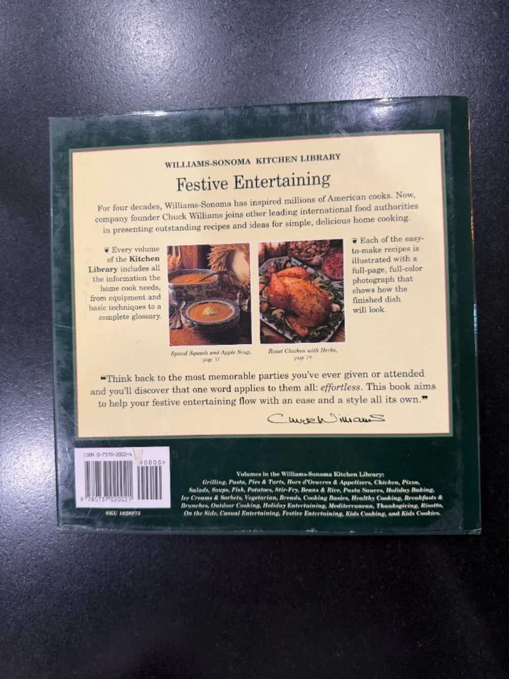 Williams Sonoma Kitchen Library Festive Entertaining Collected Recipes Cookbook